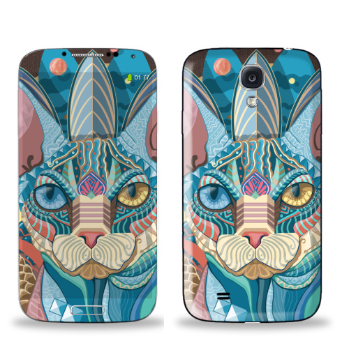 Наклейка на Телефон Samsung Galaxy S4 (i9500) Немного Мехикано Космо котЭ,  купить в Москве – интернет-магазин Allskins, милые животные, космос, оригинально, животные, графика, кошка, Сфинкс