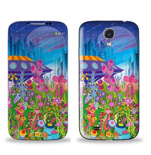 Наклейка на Телефон Samsung Galaxy S4 (i9500) Тайна пятой планеты,  купить в Москве – интернет-магазин Allskins, психоделика, будущее, футуризм, цветы, космос, инопланетяне, небо, звезда, музыка