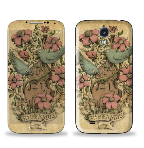 Наклейка на Телефон Samsung Galaxy S4 (i9500) Rideamus,  купить в Москве – интернет-магазин Allskins, милые животные, 300 Лучших работ, цветы, птицы, текстура, контрабас, женские