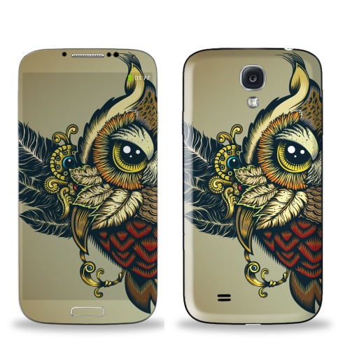 Наклейка на Телефон Samsung Galaxy S4 (i9500) Совуха,  купить в Москве – интернет-магазин Allskins, милые животные, 300 Лучших работ, сова, птицы, королева, цвет