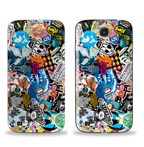Наклейка на Телефон Samsung Galaxy S4 (i9500) Стикербомбинг Stickerbombing,  купить в Москве – интернет-магазин Allskins, наклейки на автомобиль, Стикербомбинг, 300 Лучших работ