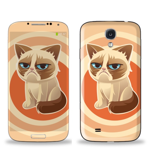 Наклейка на Телефон Samsung Galaxy S4 (i9500) Сурове, грустне, котячне,  купить в Москве – интернет-магазин Allskins, милые животные, 300 Лучших работ, любовь, кошка, персонажи, женские