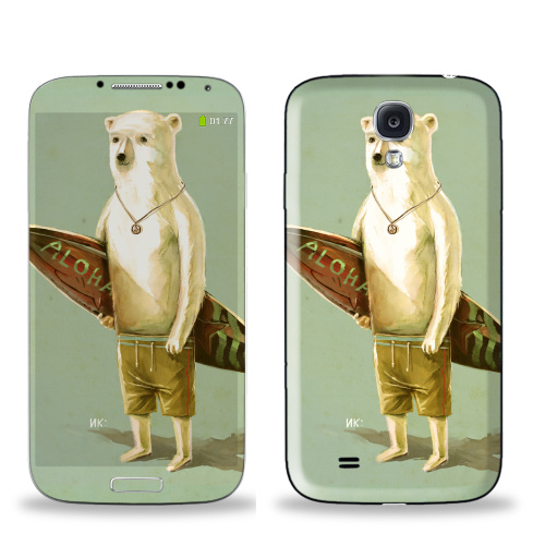 Наклейка на Телефон Samsung Galaxy S4 (i9500) Алоха,  купить в Москве – интернет-магазин Allskins, серфинг, медведь, лето, 300 Лучших работ