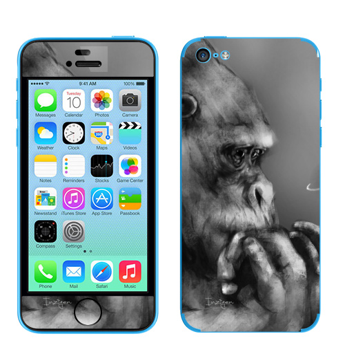 Наклейка на Телефон Apple iPhone 5C Горилла,  купить в Москве – интернет-магазин Allskins, обезьяна, животные, космос