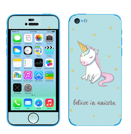 Наклейка на Телефон Apple iPhone 5C Превращение в единорога,  купить в Москве – интернет-магазин Allskins, милые животные, единорог, персонажи, улыбка, радость, прикол, мило, животные, фразы