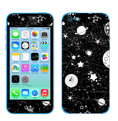 Наклейка на Телефон Apple iPhone 5C Карта звездного неба,  купить в Москве – интернет-магазин Allskins, космос, звезда