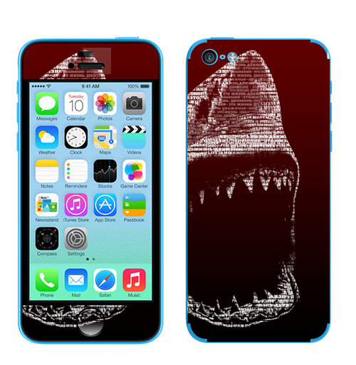 Наклейка на Телефон Apple iPhone 5C Движение — это жизнь,  купить в Москве – интернет-магазин Allskins, смерть, жизнь, движение, типографика, акула