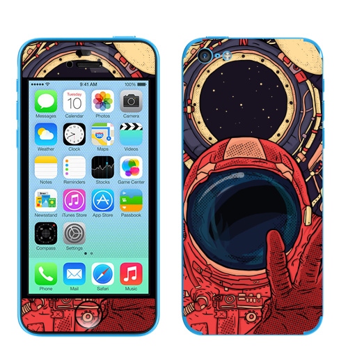 Наклейка на Телефон Apple iPhone 5C Гиперпространство,  купить в Москве – интернет-магазин Allskins, космос, комиксы, красный, контурный, звезда, космический