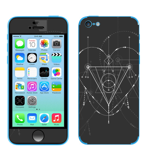 Наклейка на Телефон Apple iPhone 5C Сакральная любовь,  купить в Москве – интернет-магазин Allskins, сакральное, геометрия, космос, геометрический