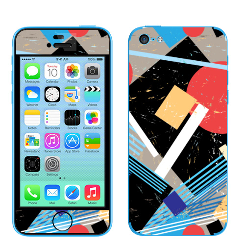 Наклейка на Телефон Apple iPhone 5C Авангард,  купить в Москве – интернет-магазин Allskins, графика, абстракция, мода, авангард, геометрия, паттерн, ткань