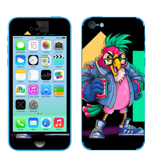 Наклейка на Телефон Apple iPhone 5C Попугай Кешью,  купить в Москве – интернет-магазин Allskins, милые животные, персонажи, птицы, кеды, хулиган, мультфильмы