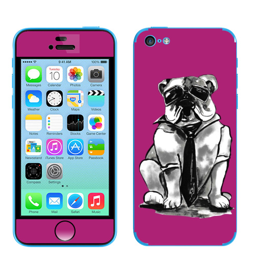 Наклейка на Телефон Apple iPhone 5C Гроза района,  купить в Москве – интернет-магазин Allskins, собаки, персонажи, графика, розовый, прикол, круто