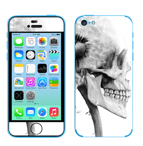 Наклейка на Телефон Apple iPhone 5C ОДУВАНЧ,  купить в Москве – интернет-магазин Allskins, розыгрыш, прикол, череп, скелет, цветы, идея, металл, rock