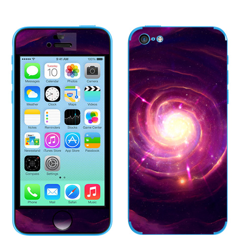 Наклейка на Телефон Apple iPhone 5C Движение света звезд,  купить в Москве – интернет-магазин Allskins, солнце, паттерн, звезда, галактика, туманность, абстракция, движение, спираль, фантастика, фантазия