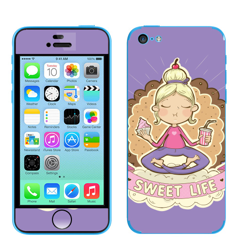 Наклейка на Телефон Apple iPhone 5C Sweet ,  купить в Москве – интернет-магазин Allskins, розовый, сладости, детские