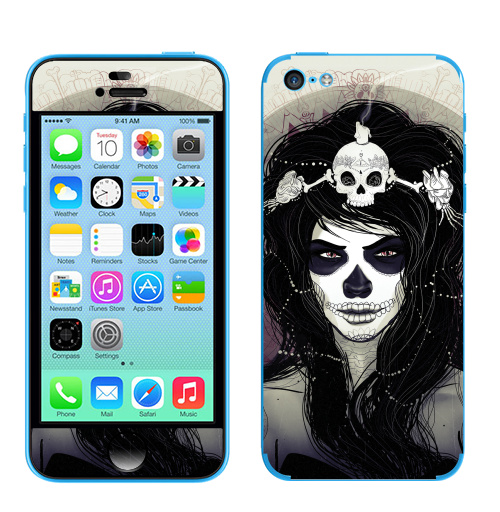 Наклейка на Телефон Apple iPhone 5C Santa Muerte,  купить в Москве – интернет-магазин Allskins, муерте