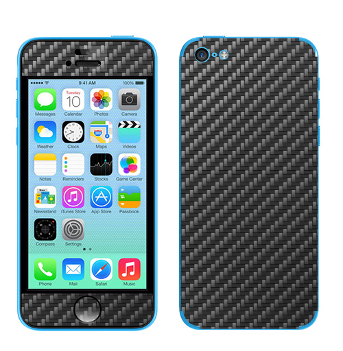 Наклейка на Телефон Apple iPhone 5C Carbon Fiber Texture,  купить в Москве – интернет-магазин Allskins, крабон, текстура, 300 Лучших работ
