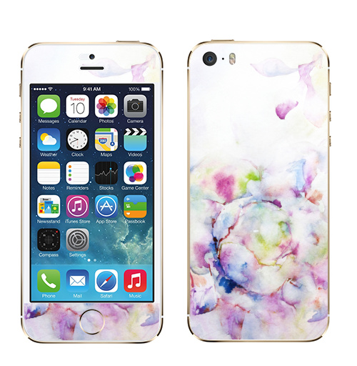 Наклейка на Телефон Apple iPhone 5S, 5SE Распускающаяся роза,  купить в Москве – интернет-магазин Allskins, цветы, розы, акварель, рисунки