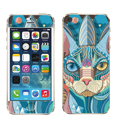 Наклейка на Телефон Apple iPhone 5S, 5SE Немного Мехикано Космо котЭ,  купить в Москве – интернет-магазин Allskins, милые животные, космос, оригинально, животные, графика, кошка, Сфинкс