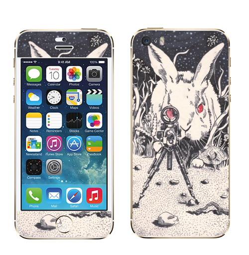 Наклейка на Телефон Apple iPhone 5S, 5SE Злая Зая,  купить в Москве – интернет-магазин Allskins, кролики, зайяц, злой_пушистик, пушистый, хэллоуин