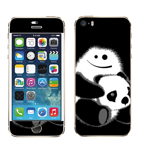 Наклейка на Телефон Apple iPhone 5S, 5SE Привет!,  купить в Москве – интернет-магазин Allskins, панда, безбашенная, белый, черный, 300 Лучших работ