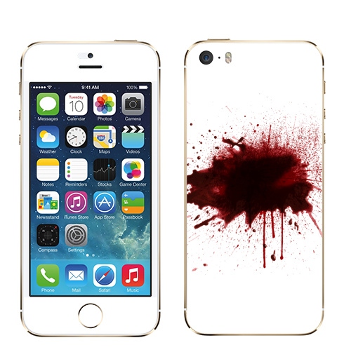 Наклейка на Телефон Apple iPhone 5S, 5SE Я  в  порядке,  купить в Москве – интернет-магазин Allskins, порядок, кровь, выстрелы, брызги, красный, надписи