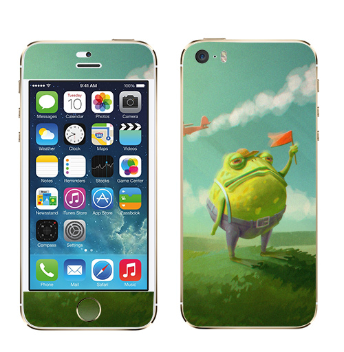 Наклейка на Телефон Apple iPhone 5S, 5SE Мистер Жаба,  купить в Москве – интернет-магазин Allskins, милые животные, небо, цвет, детские, лягушка