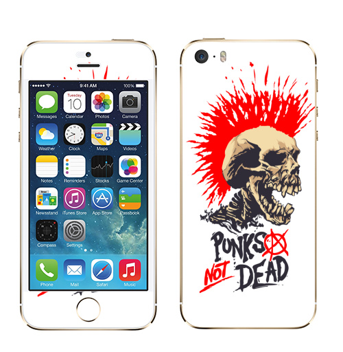 Наклейка на Телефон Apple iPhone 5S, 5SE Punk not dead,  купить в Москве – интернет-магазин Allskins, панк, punknotdead, rock, череп