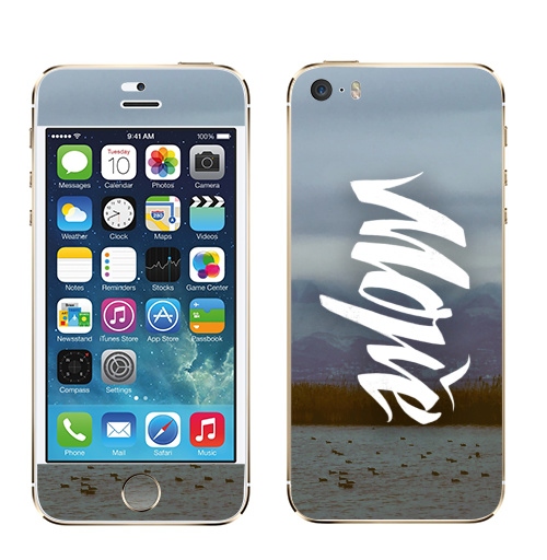 Наклейка на Телефон Apple iPhone 5S, 5SE Море леттеринг,  купить в Москве – интернет-магазин Allskins, черно-белое, леттериннг, надписи, морская, каллиграфия