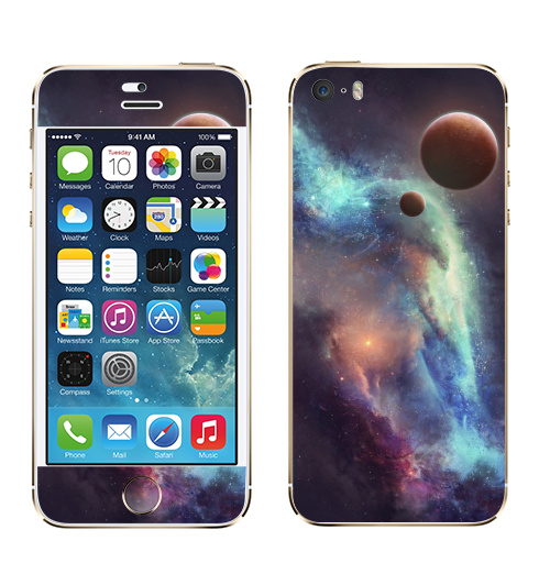Наклейка на Телефон Apple iPhone 5S, 5SE Красные планеты,  купить в Москве – интернет-магазин Allskins, космос, земля, туманность, звезда, небо, галактика, фантастика, паттерн, искусство, концепт