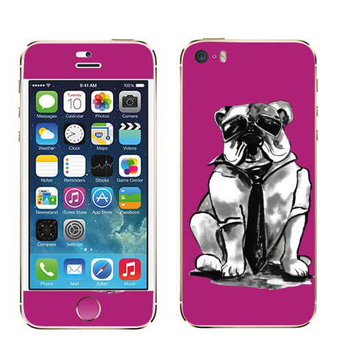Наклейка на Телефон Apple iPhone 5S, 5SE Гроза района,  купить в Москве – интернет-магазин Allskins, собаки, персонажи, графика, розовый, прикол, круто