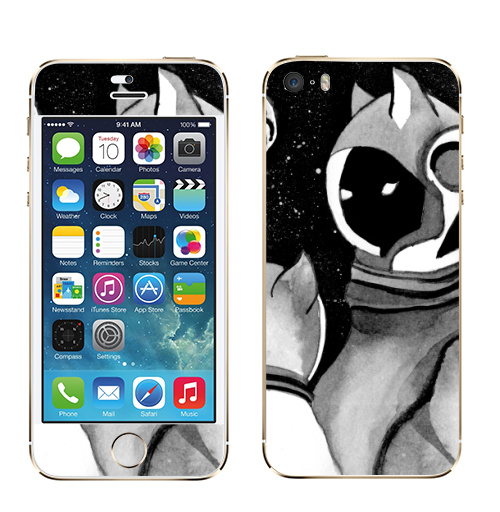 Наклейка на Телефон Apple iPhone 5S, 5SE Коты в космосе,  купить в Москве – интернет-магазин Allskins, котята, кошка, космос, галактика, звезда
