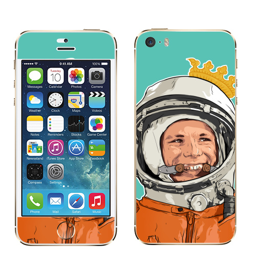 Наклейка на Телефон Apple iPhone 5S, 5SE Гагарин,  купить в Москве – интернет-магазин Allskins, космос, космонавтика