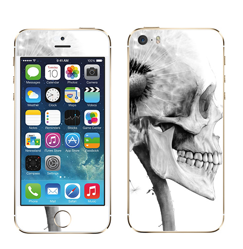 Наклейка на Телефон Apple iPhone 5S, 5SE ОДУВАНЧ,  купить в Москве – интернет-магазин Allskins, розыгрыш, прикол, череп, скелет, цветы, идея, металл, rock