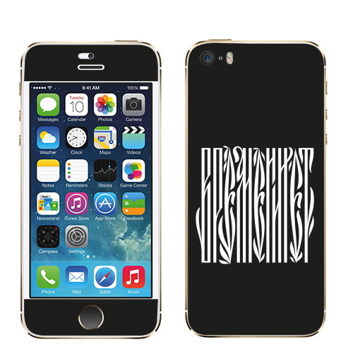 Наклейка на Телефон Apple iPhone 5S, 5SE Времени нет,  купить в Москве – интернет-магазин Allskins, надписи, временинет, я, черный, вязь, графика, черно-белое