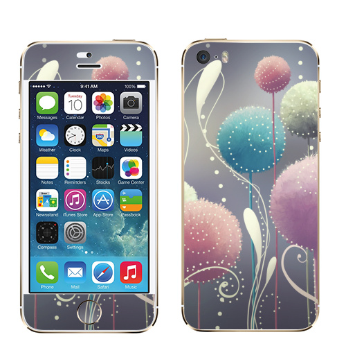 Наклейка на Телефон Apple iPhone 5S, 5SE Пушистые,  купить в Москве – интернет-магазин Allskins, абстракция, мягкий, иллюстация, элементы, яркий, мило, нежно, цветы, растение, природа