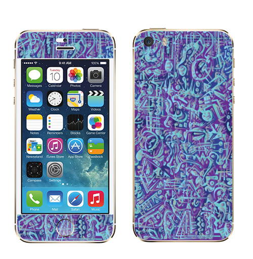 Наклейка на Телефон Apple iPhone 5S, 5SE В мирских вещах,  купить в Москве – интернет-магазин Allskins, абстракция, абстрация, текстура, голубой, фиолетовый