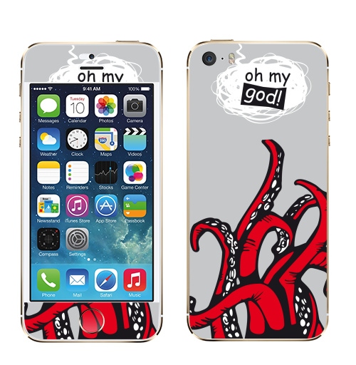 Наклейка на Телефон Apple iPhone 5S, 5SE Oh my god ? ! ...,  купить в Москве – интернет-магазин Allskins, ангел и дьявол, Япония, шнурки, чужие, хэллоуин, монстры, 300 Лучших работ