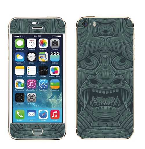 Наклейка на Телефон Apple iPhone 5S, 5SE СТРАДАЛЕЦ,  купить в Москве – интернет-магазин Allskins, мистика, персонажи, маска, демоны, Япония, японская, Мифы, сказки, лицо, монстры, статуя, классика