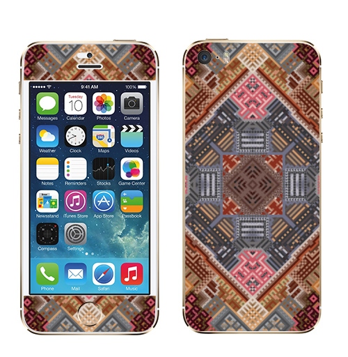 Наклейка на Телефон Apple iPhone 5S, 5SE Темперамент,  купить в Москве – интернет-магазин Allskins, абстракция, текстура, психоделичный, коричневый, узор