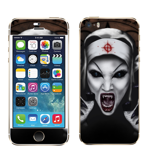 Наклейка на Телефон Apple iPhone 5S, 5SE Пора обняться,  купить в Москве – интернет-магазин Allskins, мистика, для влюбленных, вампиры, дьявол, хоррор, хэллоуин, магия, укус, вурдалак, девушка