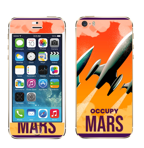 Наклейка на Телефон Apple iPhone 5S, 5SE Оккупируй марс,  купить в Москве – интернет-магазин Allskins, мотивация, Марс, космос, земля, путешествия, захват