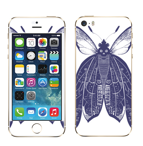 Наклейка на Телефон Apple iPhone 5S, 5SE Мотыль,  купить в Москве – интернет-магазин Allskins, бабочки, череп
