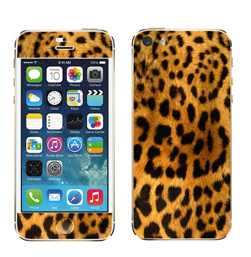 Наклейка на Телефон Apple iPhone 5S, 5SE Леопардовое манто,  купить в Москве – интернет-магазин Allskins, леопард, текстура, паттерн, 300 Лучших работ