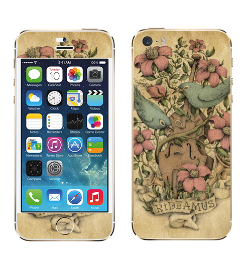 Наклейка на Телефон Apple iPhone 5S, 5SE Rideamus,  купить в Москве – интернет-магазин Allskins, милые животные, 300 Лучших работ, цветы, птицы, текстура, контрабас, женские