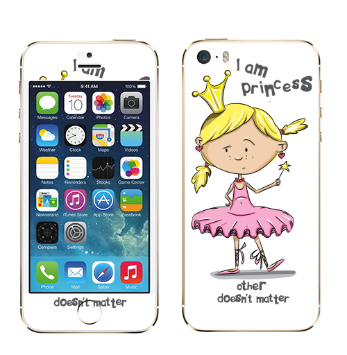 Наклейка на Телефон Apple iPhone 5S, 5SE I'm princess,  купить в Москве – интернет-магазин Allskins, продажи_надписи, 300 Лучших работ, надписи на английском, 8 марта, волнует, детские, принцесса, надписи