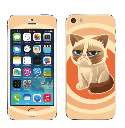 Наклейка на Телефон Apple iPhone 5S, 5SE Сурове, грустне, котячне,  купить в Москве – интернет-магазин Allskins, милые животные, 300 Лучших работ, любовь, кошка, персонажи, женские