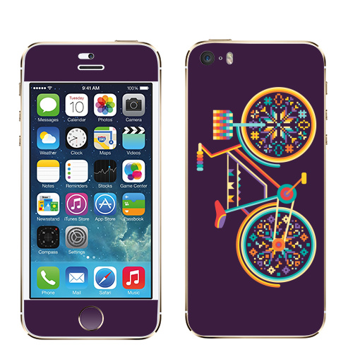 Наклейка на Телефон Apple iPhone 5S, 5SE Hippie Bike,  купить в Москве – интернет-магазин Allskins, велосипед, хиппи, женские