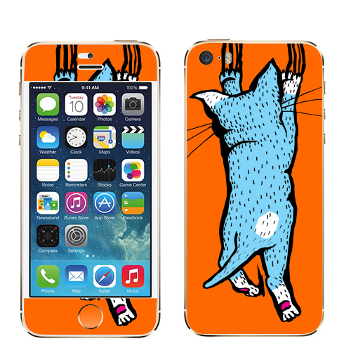 Наклейка на Телефон Apple iPhone 5S, 5SE Царапка,  купить в Москве – интернет-магазин Allskins, милые животные, женские, малыш, усы, кошка, животные