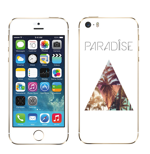 Наклейка на Телефон Apple iPhone 5S, 5SE Paradise,  купить в Москве – интернет-магазин Allskins, треугольник, абстракция, природа, рай, хипстер, пальмы, текстура